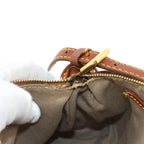 Celine Macadam Hand Bag Canvas Leather Beige Brown Gold Hardware Vintage — view 9