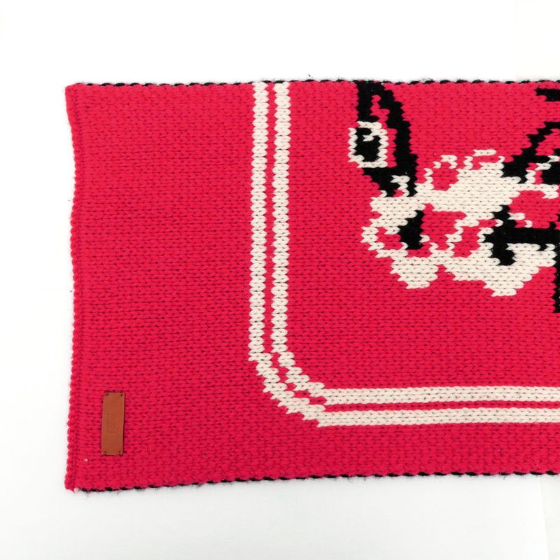 Hermes Muffler Brid Dougala Red 100% Cashmere Accessories Scarf — view 3