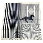 Hermes Carre 90 Mouchoir Imprime H AU Galop Horse Pattern White — view 2