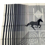 Hermes Carre 90 Mouchoir Imprime H AU Galop Horse Pattern White — view 3