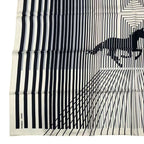 Hermes Carre 90 Mouchoir Imprime H AU Galop Horse Pattern White — view 5