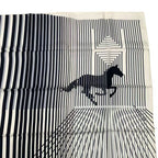 Hermes Carre 90 Mouchoir Imprime H AU Galop Horse Pattern White — view 4