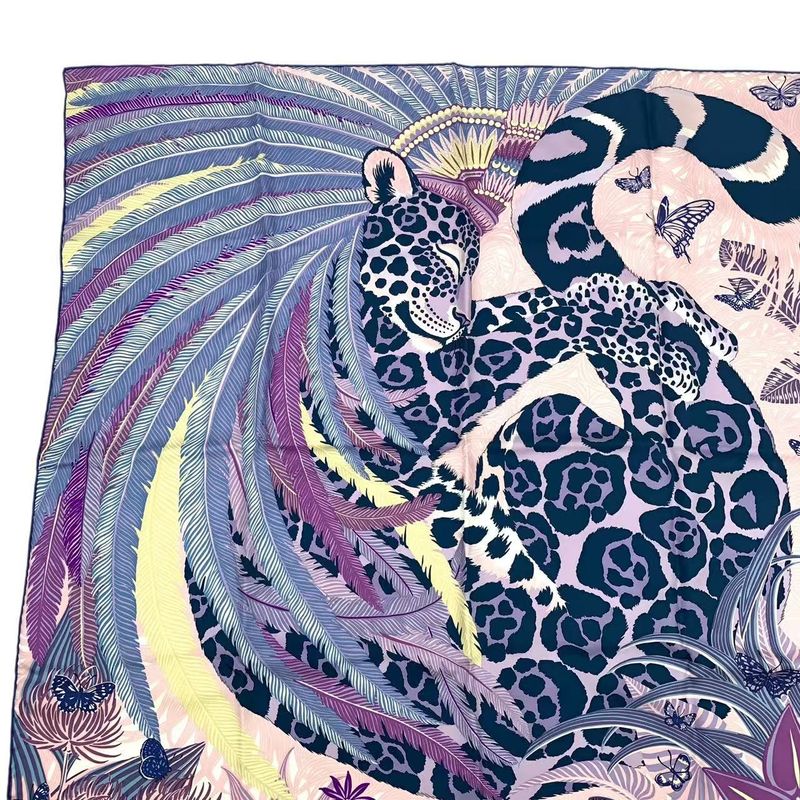 Hermes Carre 90 Scarf Silk Jaguar Quetzal Multicolor — view 3