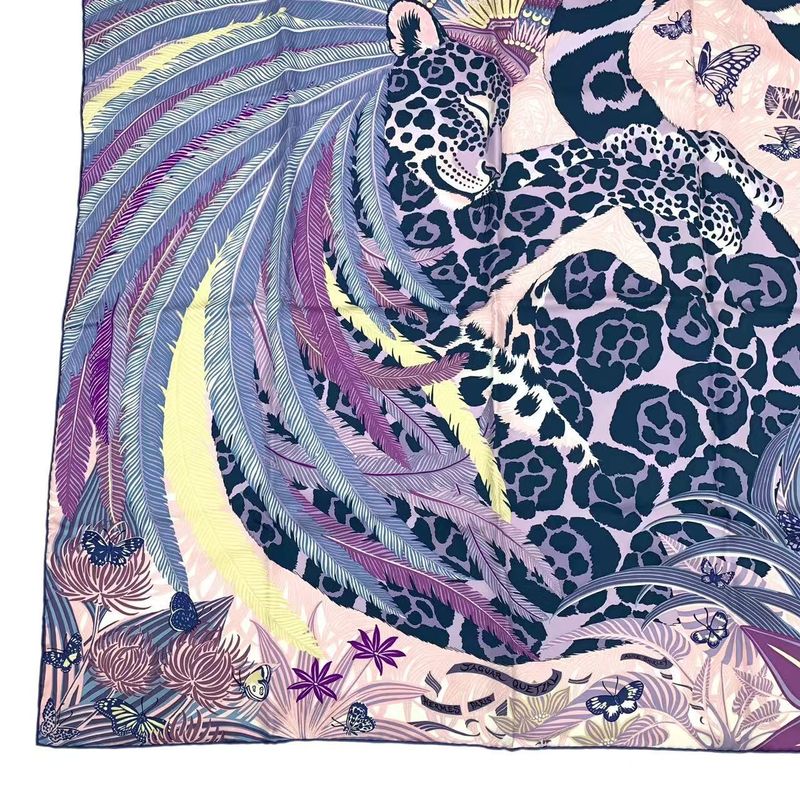 Hermes Carre 90 Scarf Silk Jaguar Quetzal Multicolor — view 5