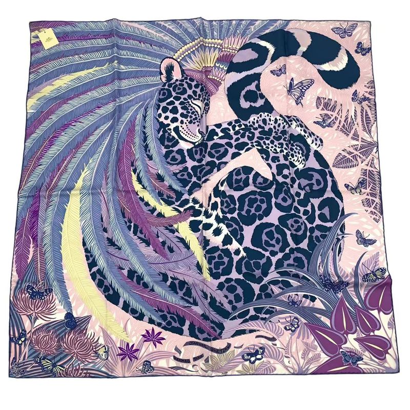 Hermes Carre 90 Scarf Silk Jaguar Quetzal Multicolor — view 2
