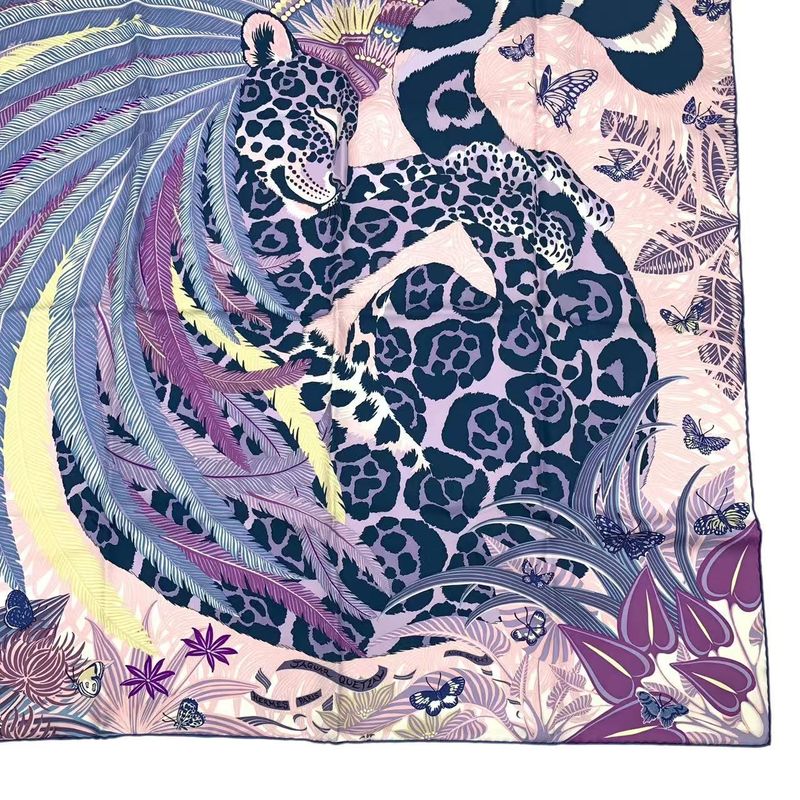 Hermes Carre 90 Scarf Silk Jaguar Quetzal Multicolor — view 6