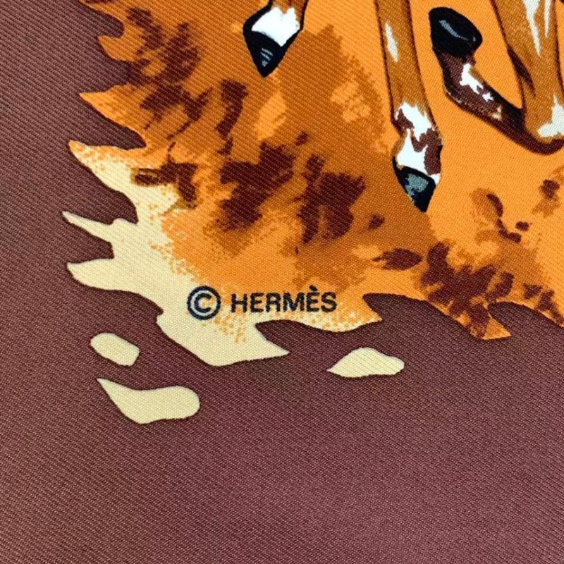 Hermes Scarf 100% Silk Carre 90 Africa Brown Box — view 8