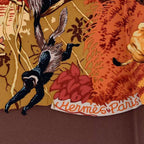 Hermes Scarf 100% Silk Carre 90 Africa Brown Box — view 7