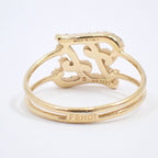 Fendi Calligraphy Ring Gold Color Rhinestone — view 4