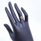 Fendi Calligraphy Ring Gold Color Rhinestone — view 8