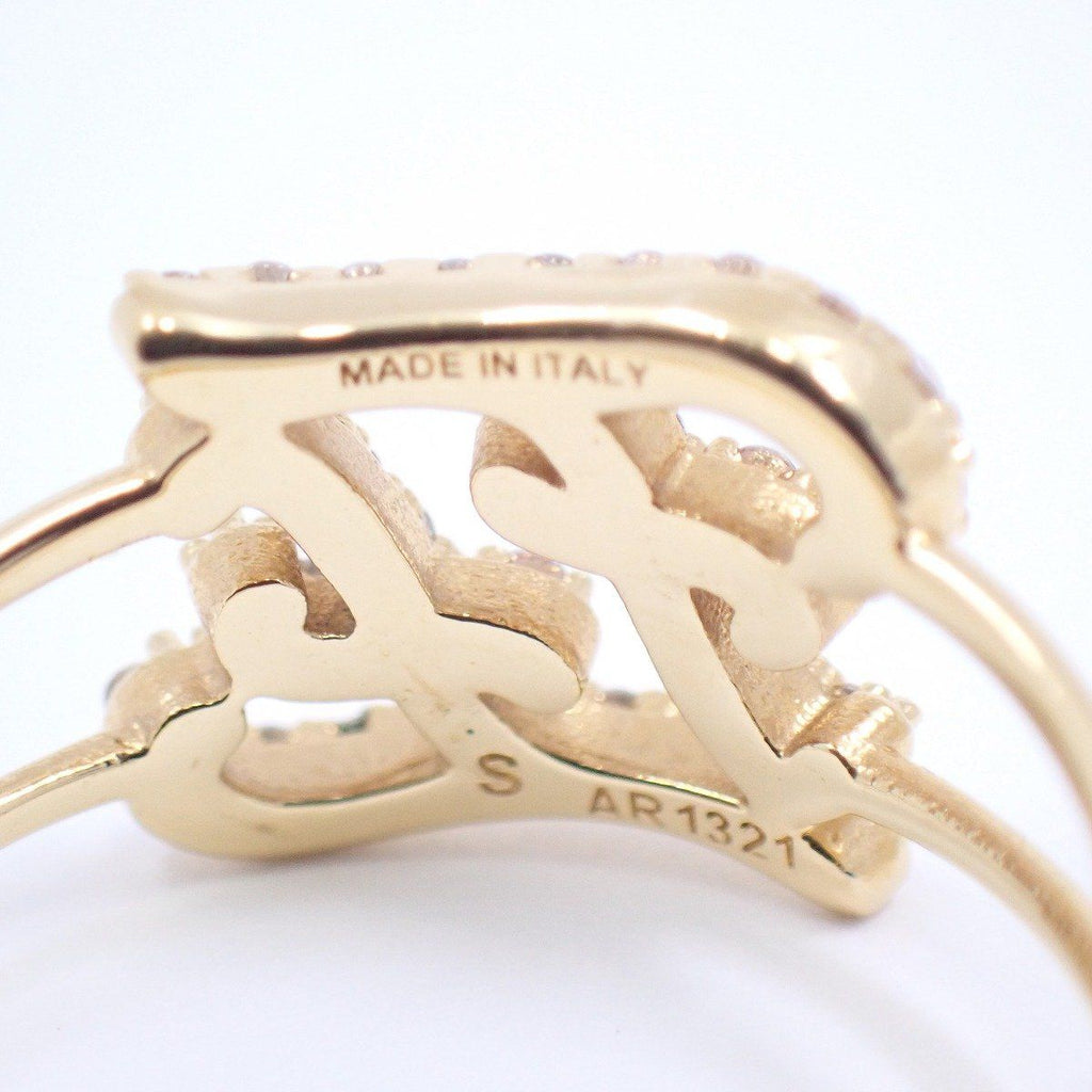 Fendi Calligraphy Ring Gold Color Rhinestone — view 6