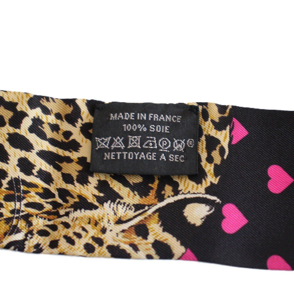 Hermes Twilly Jungle Love Black Silk Scarf — view 6