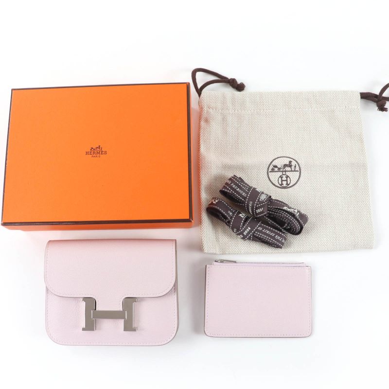 Hermes Constance Slim Eva Color Mauvepere Silver Hardware Wallet Bifold — view 2
