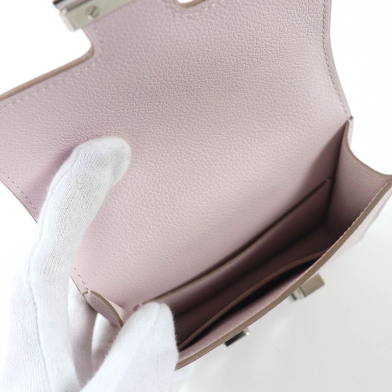Hermes Constance Slim Eva Color Mauvepere Silver Hardware Wallet Bifold — view 7