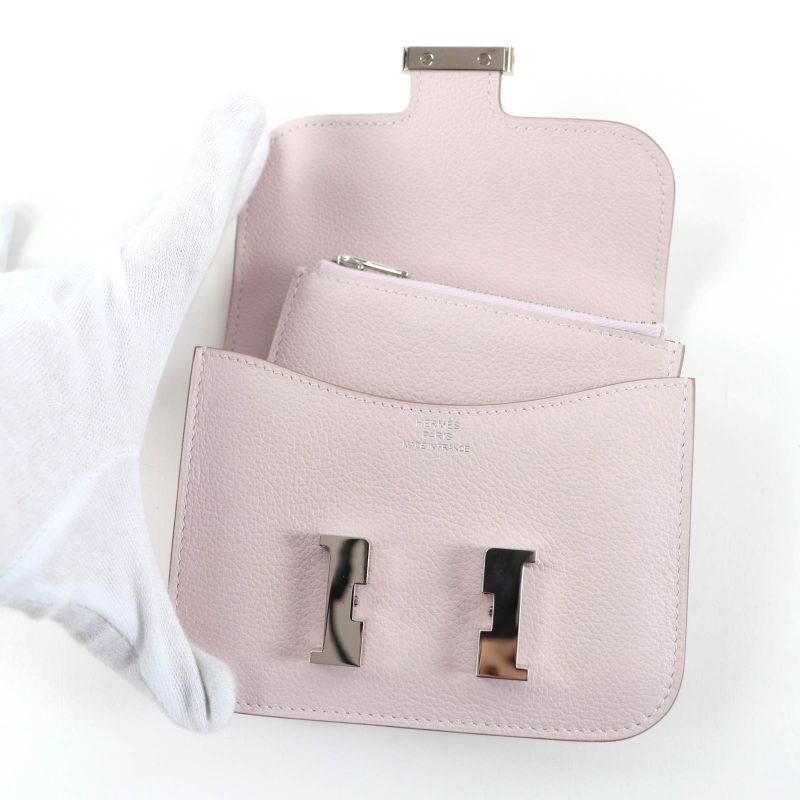 Hermes Constance Slim Eva Color Mauvepere Silver Hardware Wallet Bifold — view 6