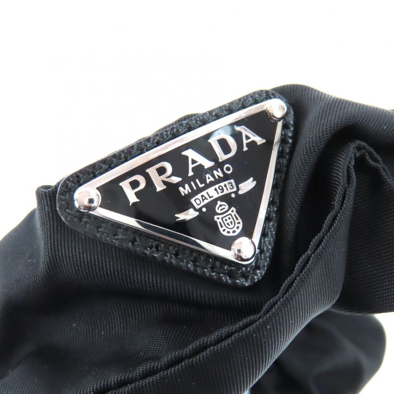 Prada 1 If015 re-nylon Scrunchie Hair Tie Accessory Black — view 4