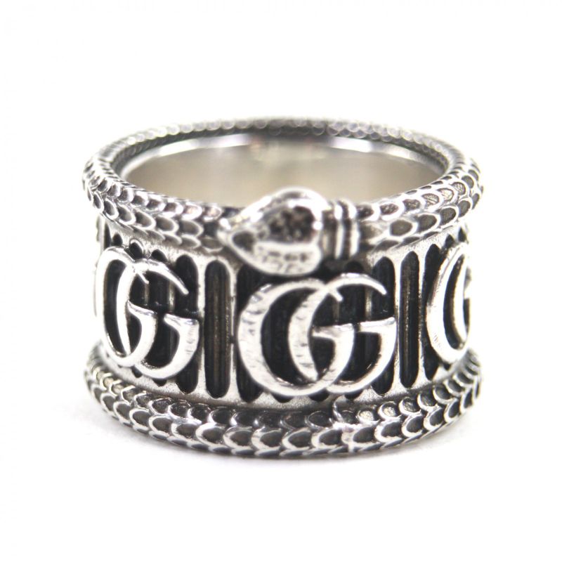 Gucci Snake Double G AG 925 Ring Silver 14 Size To No Box — view 4