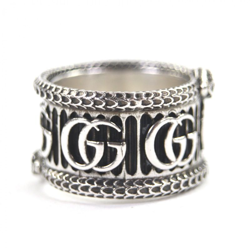 Gucci Snake Double G AG 925 Ring Silver 14 Size To No Box — view 7