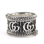 Gucci Snake Double G AG 925 Ring Silver 14 Size To No Box — view 5