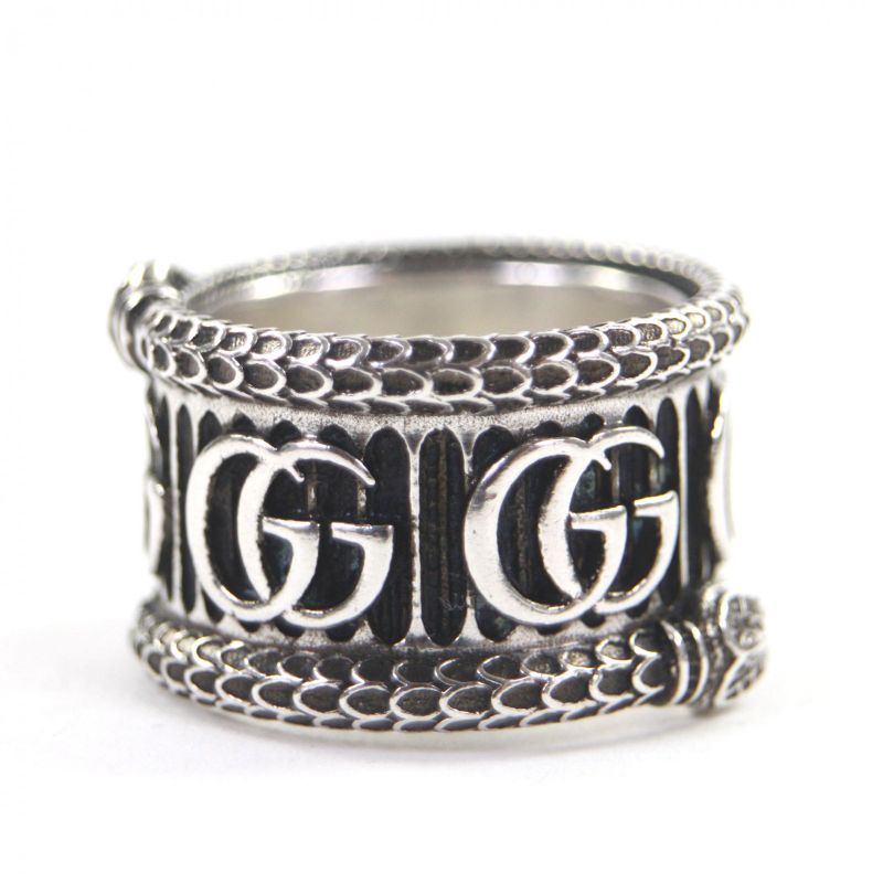 Gucci Snake Double G AG 925 Ring Silver 14 Size To No Box — view 5