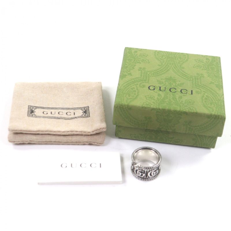 Gucci Snake Double G AG 925 Ring Silver 14 Size To No Box — view 3