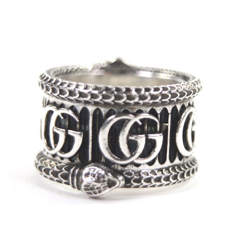 Gucci Snake Double G AG 925 Ring Silver 14 Size To No Box — view 6