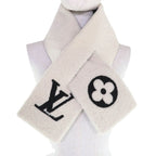 Louis Vuitton Echarpe Ring Logo Shearling Mouton Muffler Ivory Scarf — view 4
