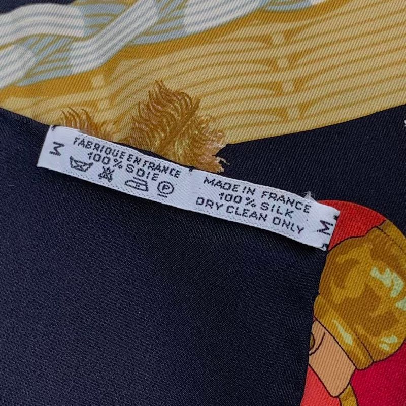 Hermes Carre 90 100% Silk Scarf Couvee D' Egg Black Box — view 9