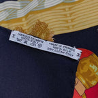 Hermes Carre 90 100% Silk Scarf Couvee D' Egg Black Box — view 9