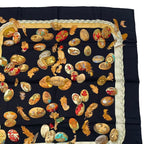 Hermes Carre 90 100% Silk Scarf Couvee D' Egg Black Box — view 4