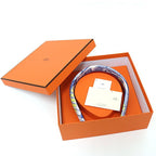 Hermes Headband Silk Twill Light Blue Series Width — view 6