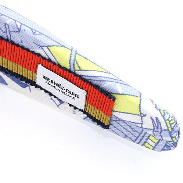 Hermes Headband Silk Twill Light Blue Series Width — view 3