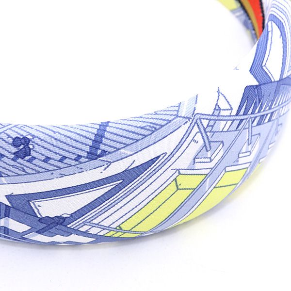 Hermes Headband Silk Twill Light Blue Series Width — view 4