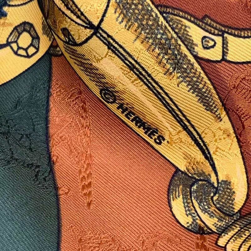 Hermes Scarf Carre 90 100% Silk L'instrvction DV ROY Teiogaku Horse Pattern — view 7