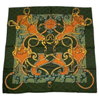 Hermes Scarf Carre 90 100% Silk L'instrvction DV ROY Teiogaku Horse Pattern — view 2