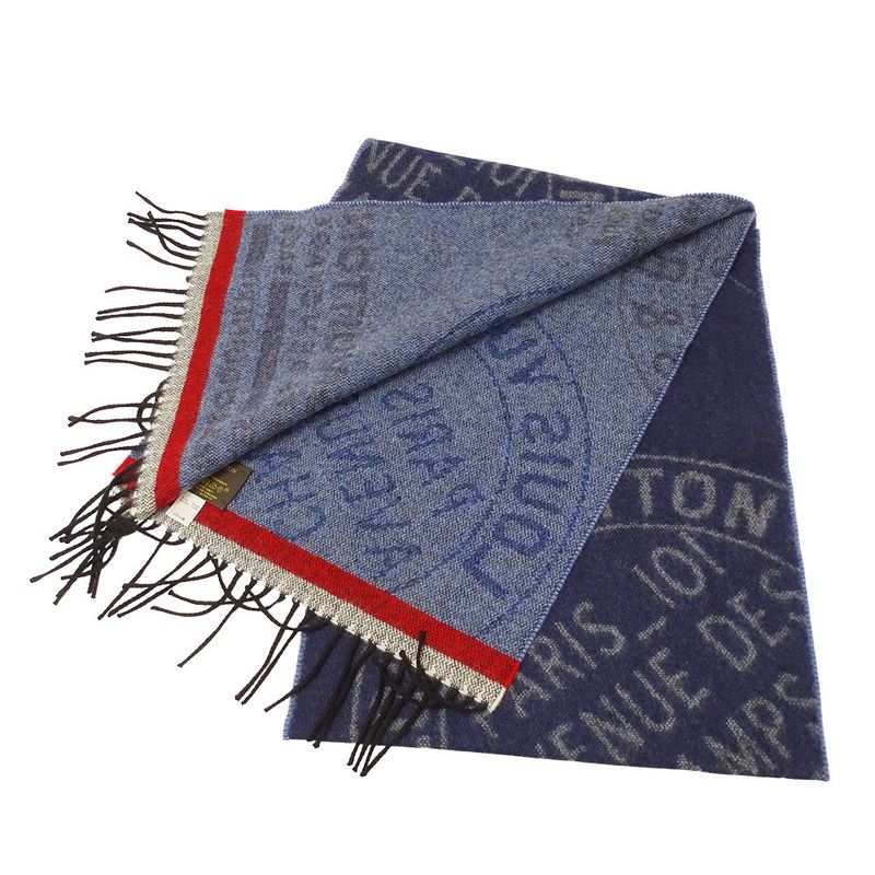 Louis Vuitton Muffler Shawl Wool Cashmere Echarpe Trunk Stamps Scarf — view 2