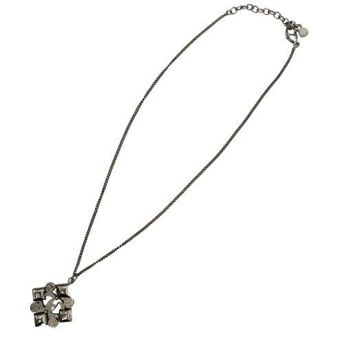 Chanel Necklace CC Logo Gripois Rhinestone Pendant Vintage — view 2