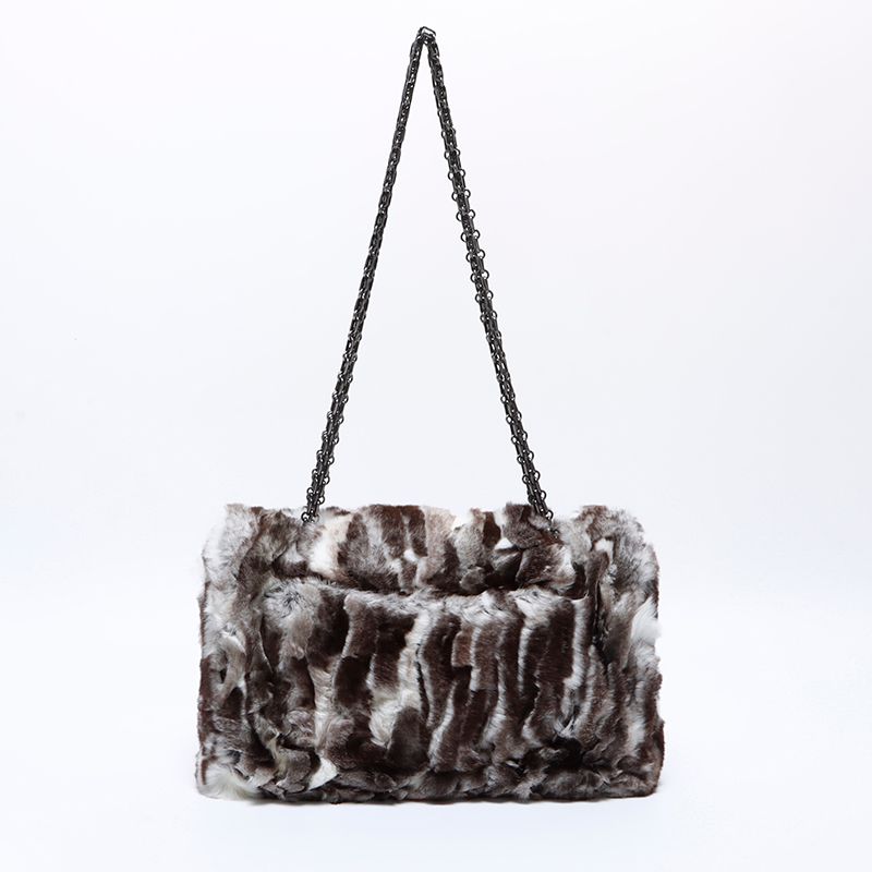 Chanel Shoulder Bag 23 2.55 Double Flap Rabbit Fur — view 2