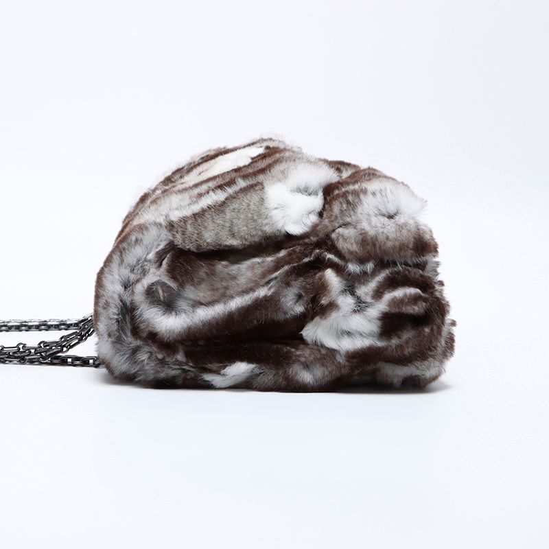 Chanel Shoulder Bag 23 2.55 Double Flap Rabbit Fur — view 3