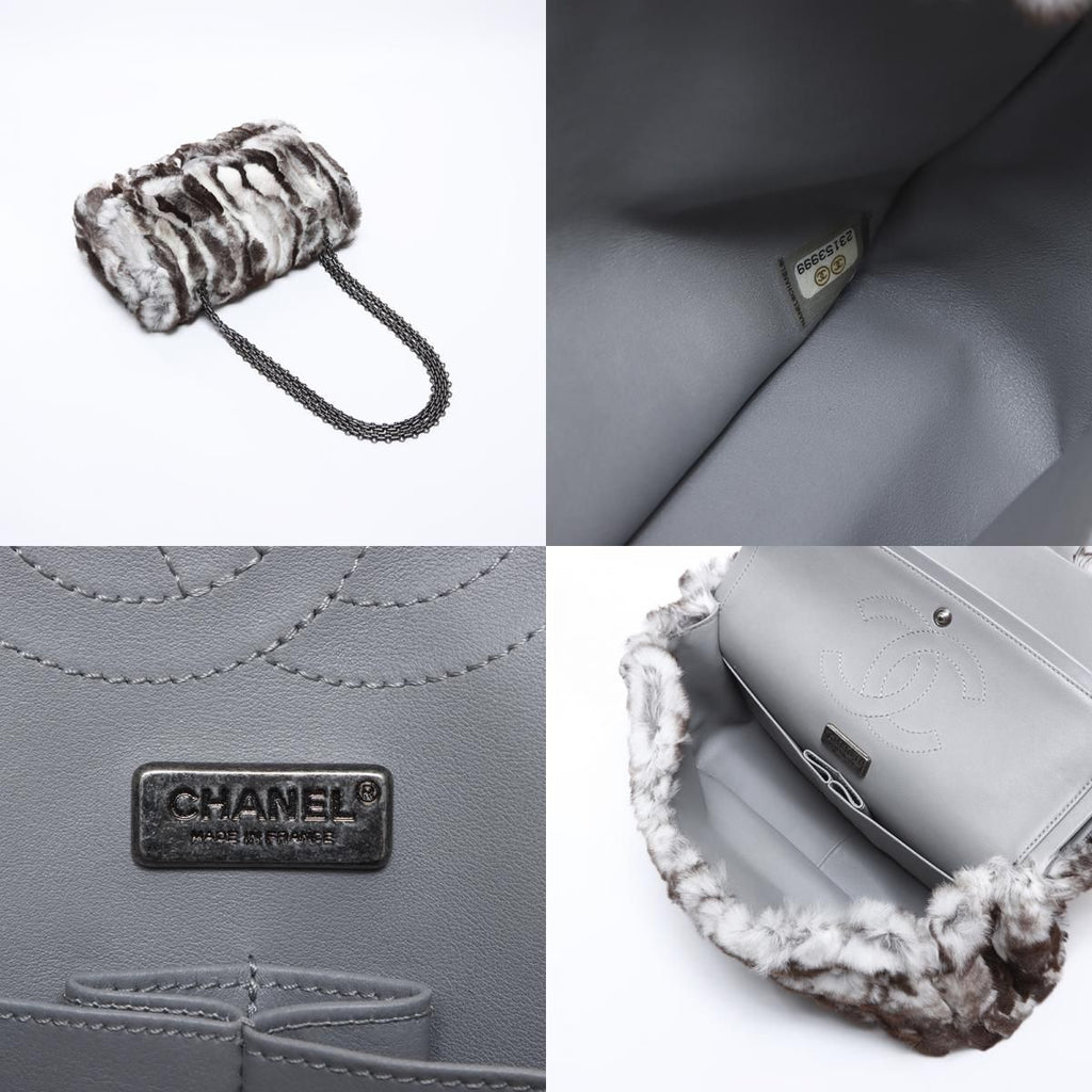 Chanel Shoulder Bag 23 2.55 Double Flap Rabbit Fur — view 9