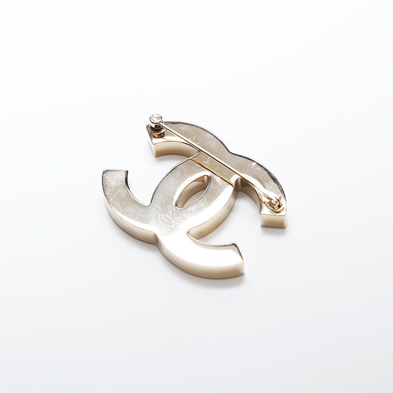 Chanel Brooch CC Logo Bicolor Black & Pink — view 4