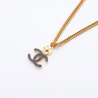 Chanel Necklace CC Logo Star Gold Blue — view 2