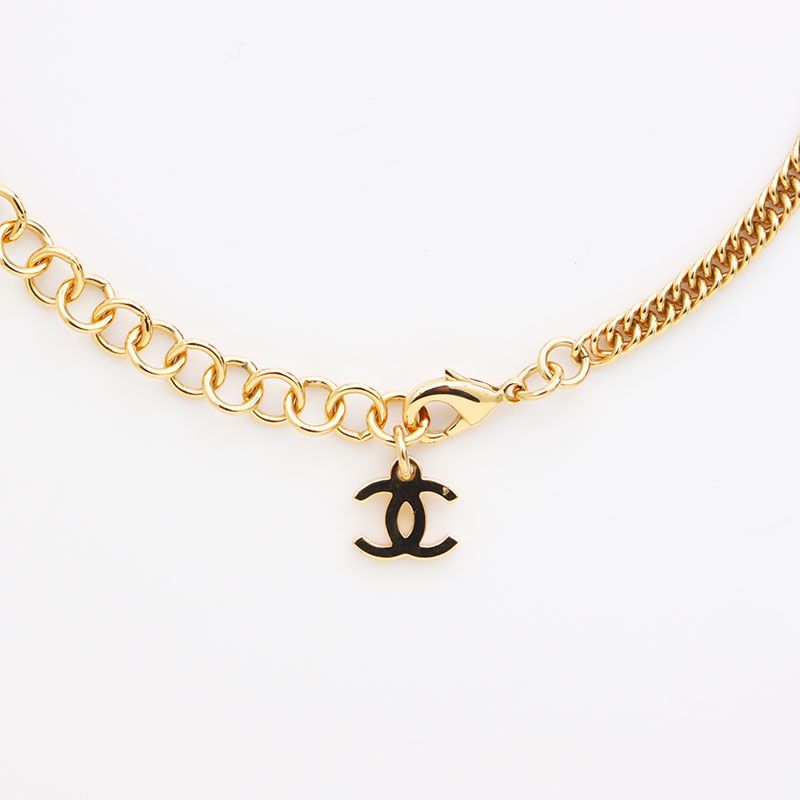 Chanel Necklace CC Logo Star Gold Blue — view 6