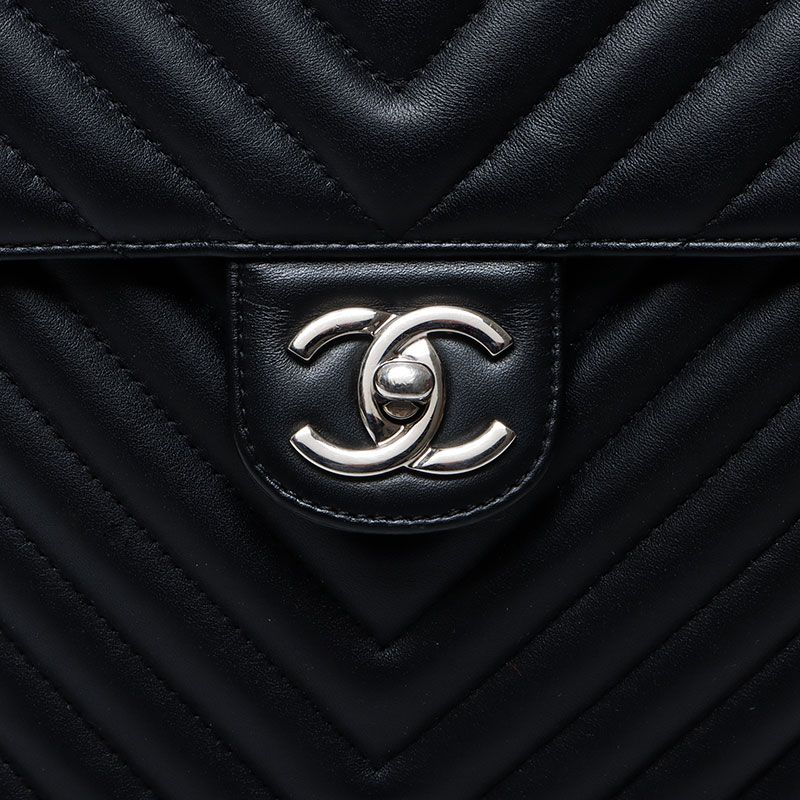 Chanel Backpack CC Logo Stitch Chevron — view 8