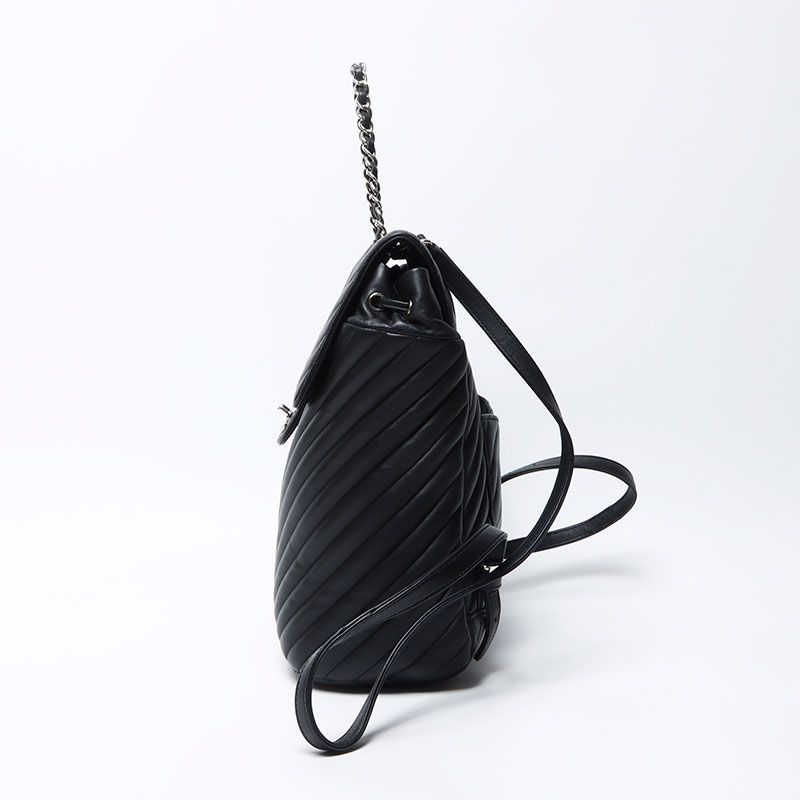 Chanel Backpack CC Logo Stitch Chevron — view 3