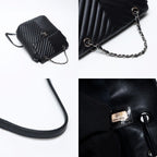 Chanel Backpack CC Logo Stitch Chevron — view 9