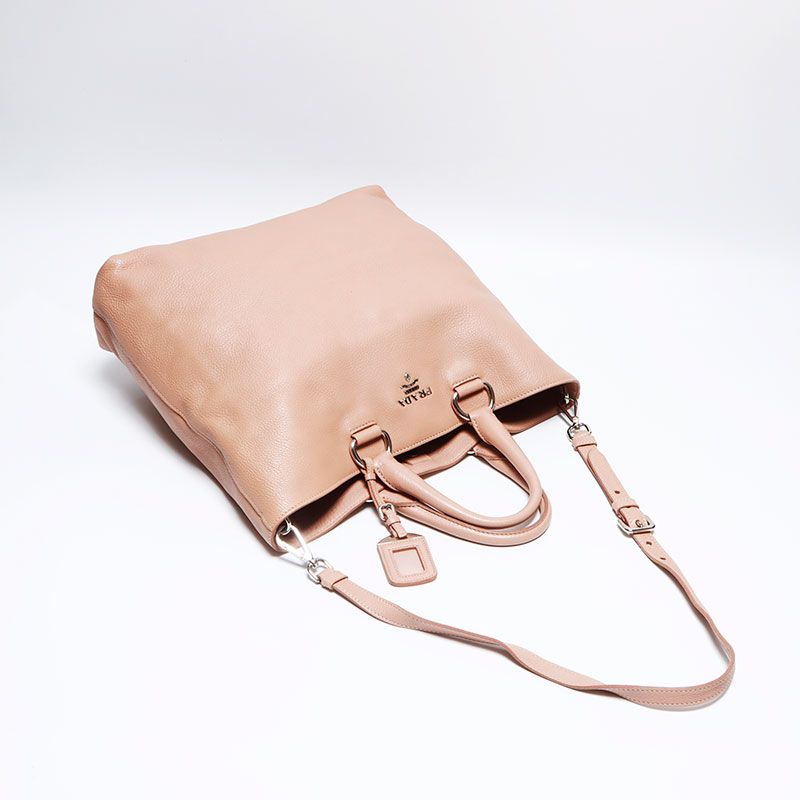 Prada Shoulder Bag 2-Way Leather Silver — view 9