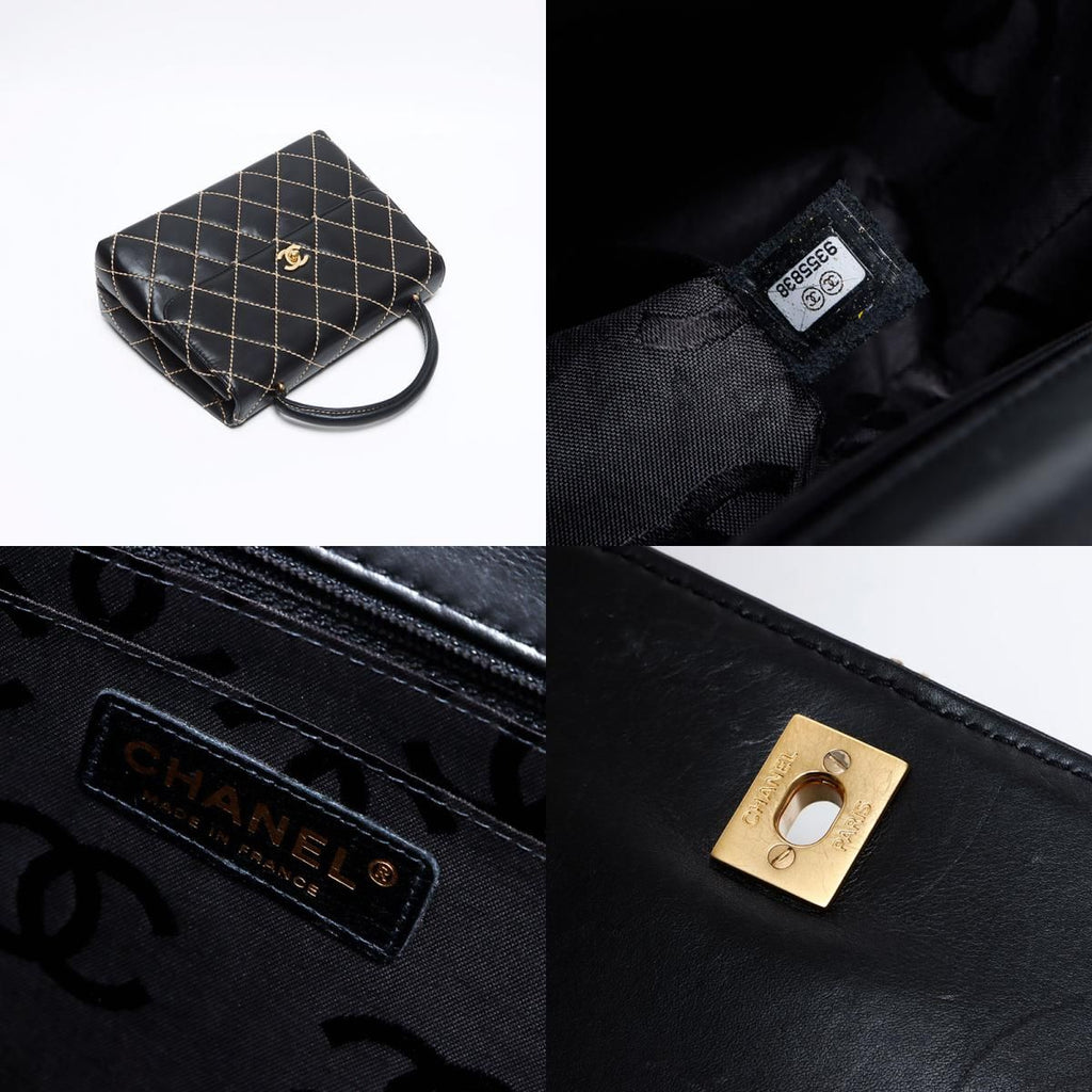 Chanel Handbag Lambskin Wild Stitch Top Handle Kelly — view 9