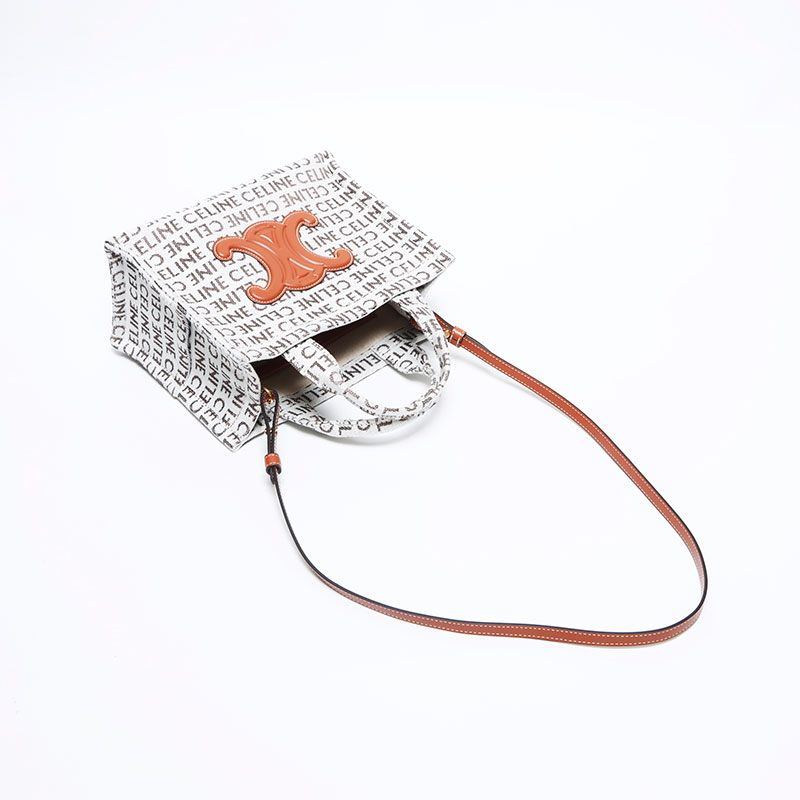 Celine Handbag Logo 2-Way Small Cabas Thais Textile — view 9