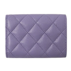 Chanel Wallet Quilted Trifold Caviar Leather Purple — view 2